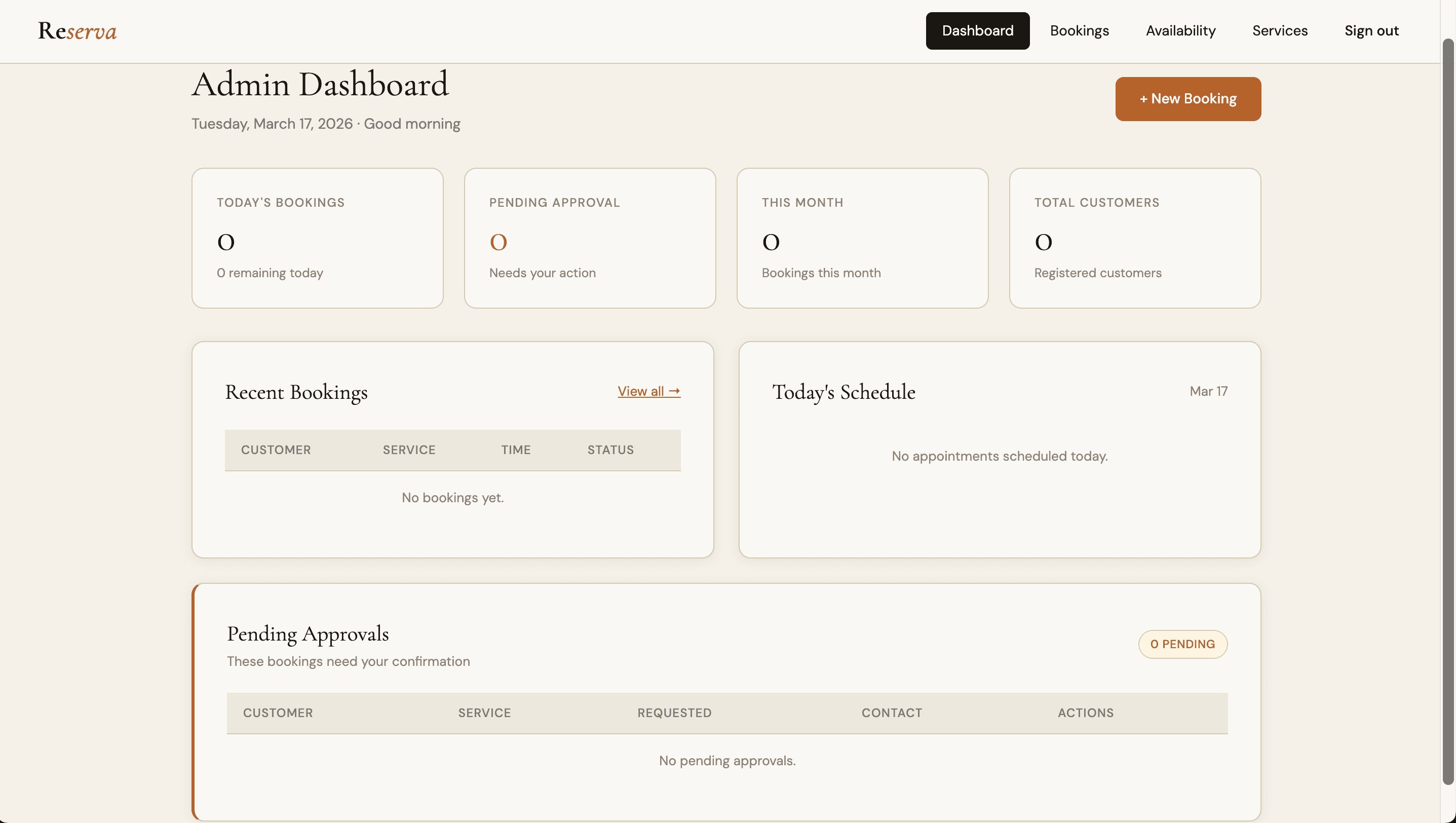 Booking platform screenshot